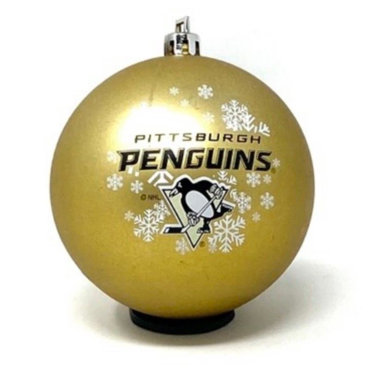 Pittsburgh Penguins Gold Shatter Proof Holiday Ornament