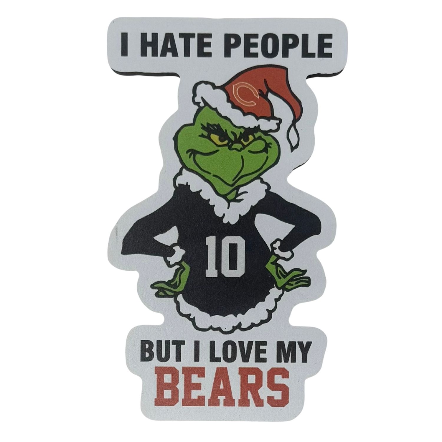 Chicago Bears Grinch Christmas Sports Hate People Love Team Magnet