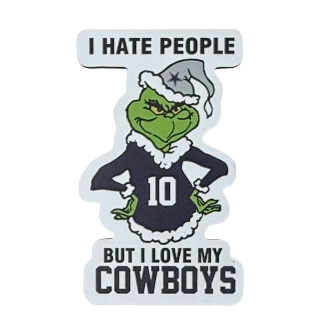 Dallas Cowboys Grinch Christmas Sports Hate People Love Team Magnet