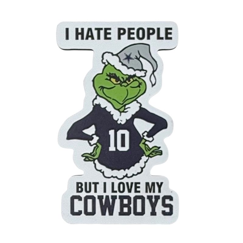 Dallas Cowboys Grinch Christmas Sports Hate People Love Team Magnet