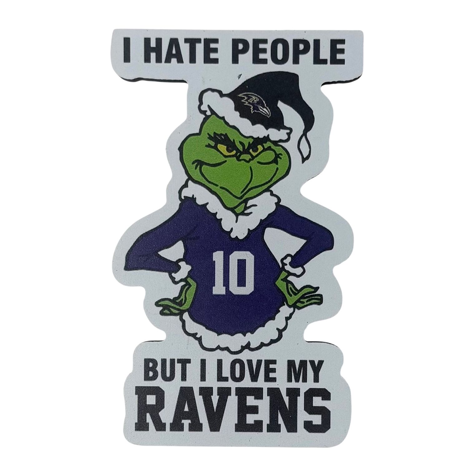 Baltimore Ravens Grinch Christmas Sports Hate People Love Team Magnet
