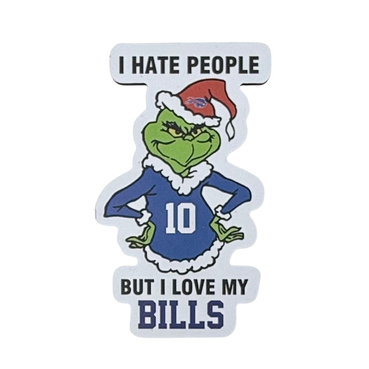 Buffalo Bills Grinch Christmas Sports Hate People Love Team Magnet