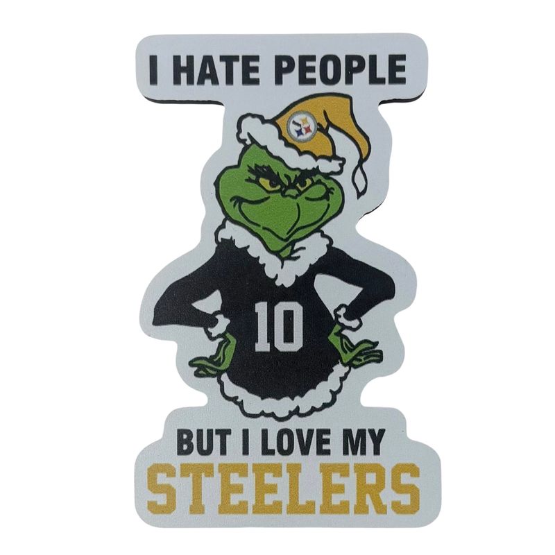 Pittsburgh Steelers Grinch Christmas Sports Hate People Love Team Magnet