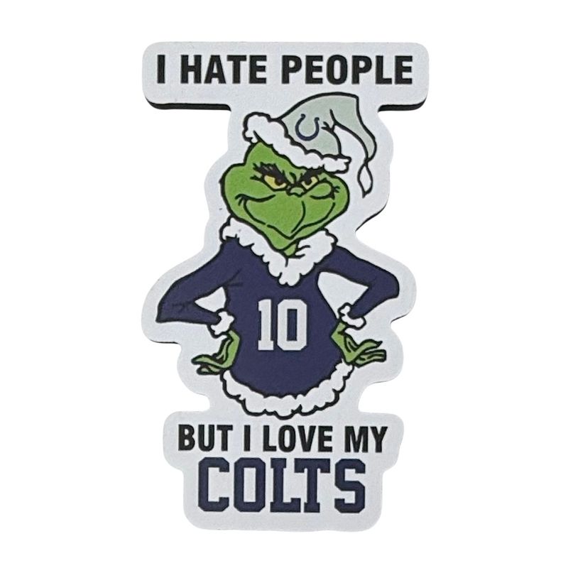 Indianapolis Colts Grinch Christmas Sports Hate People Love Team Magnet