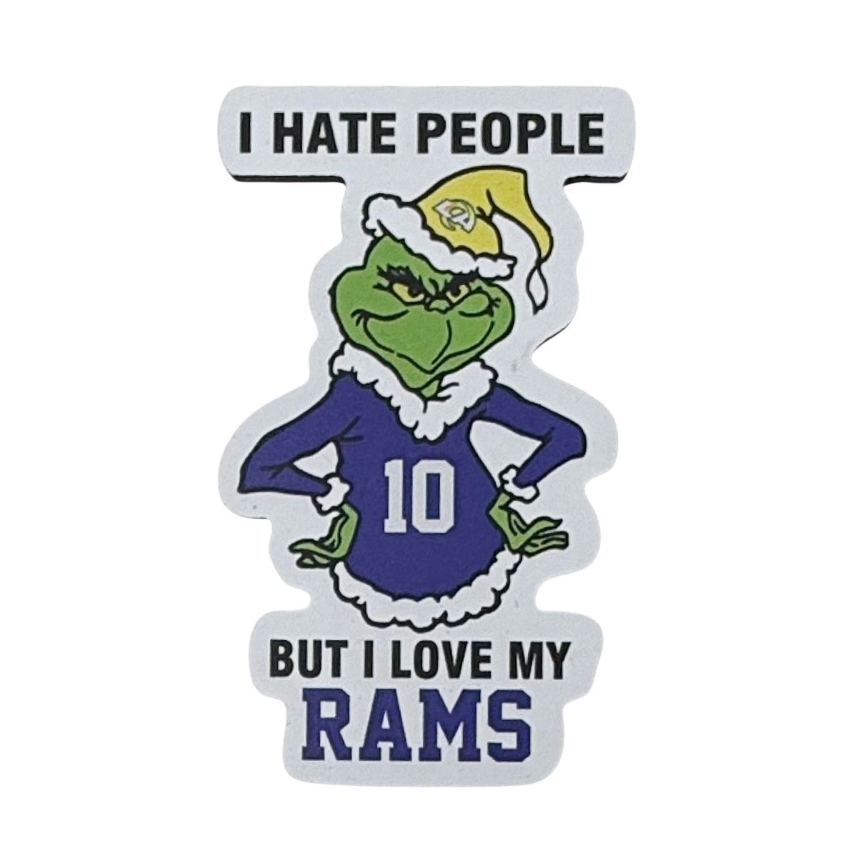 Los Angeles Rams Grinch Christmas Sports Hate People Love Team Magnet