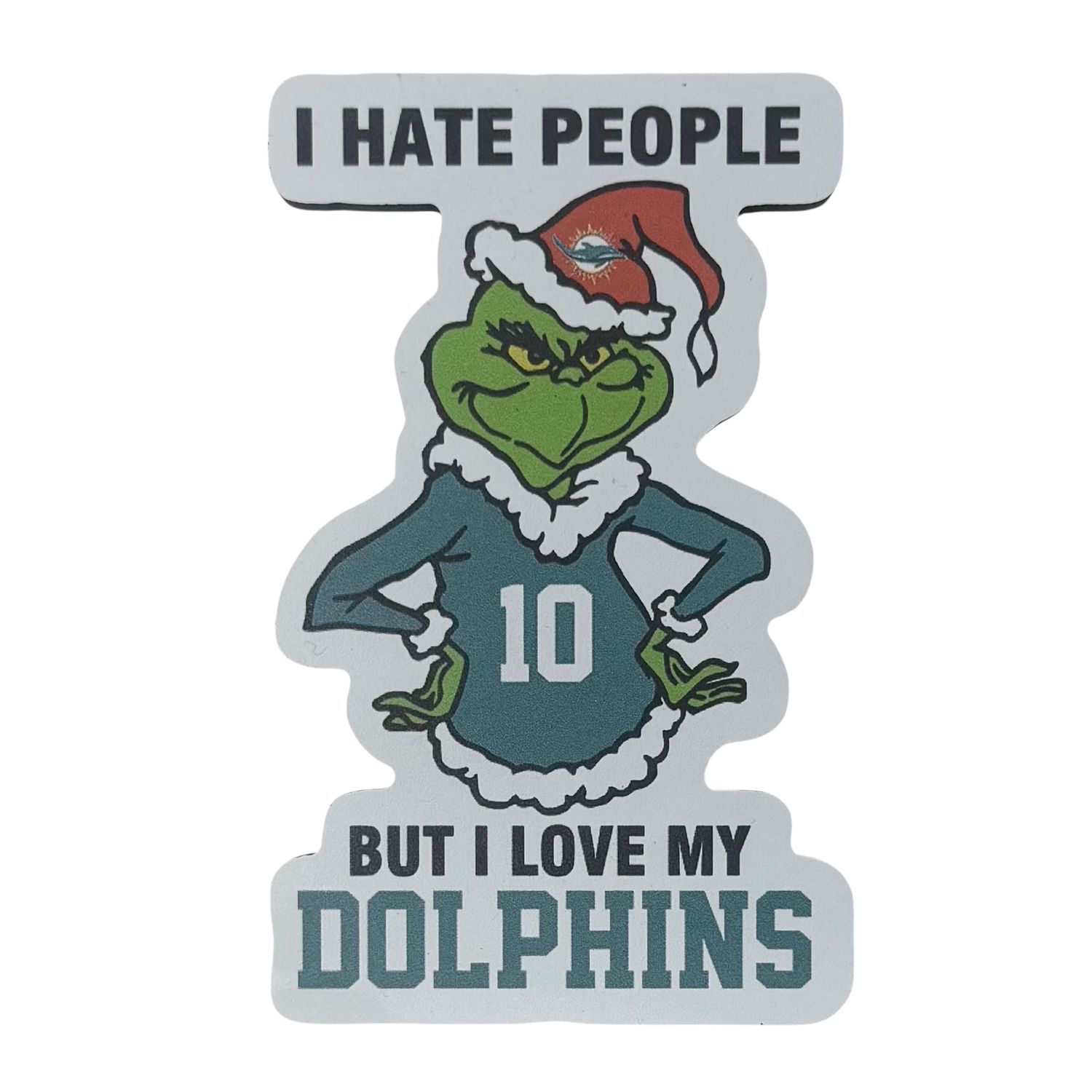 Miami Dolphins Grinch Christmas Sports Hate People Love Team Magnet