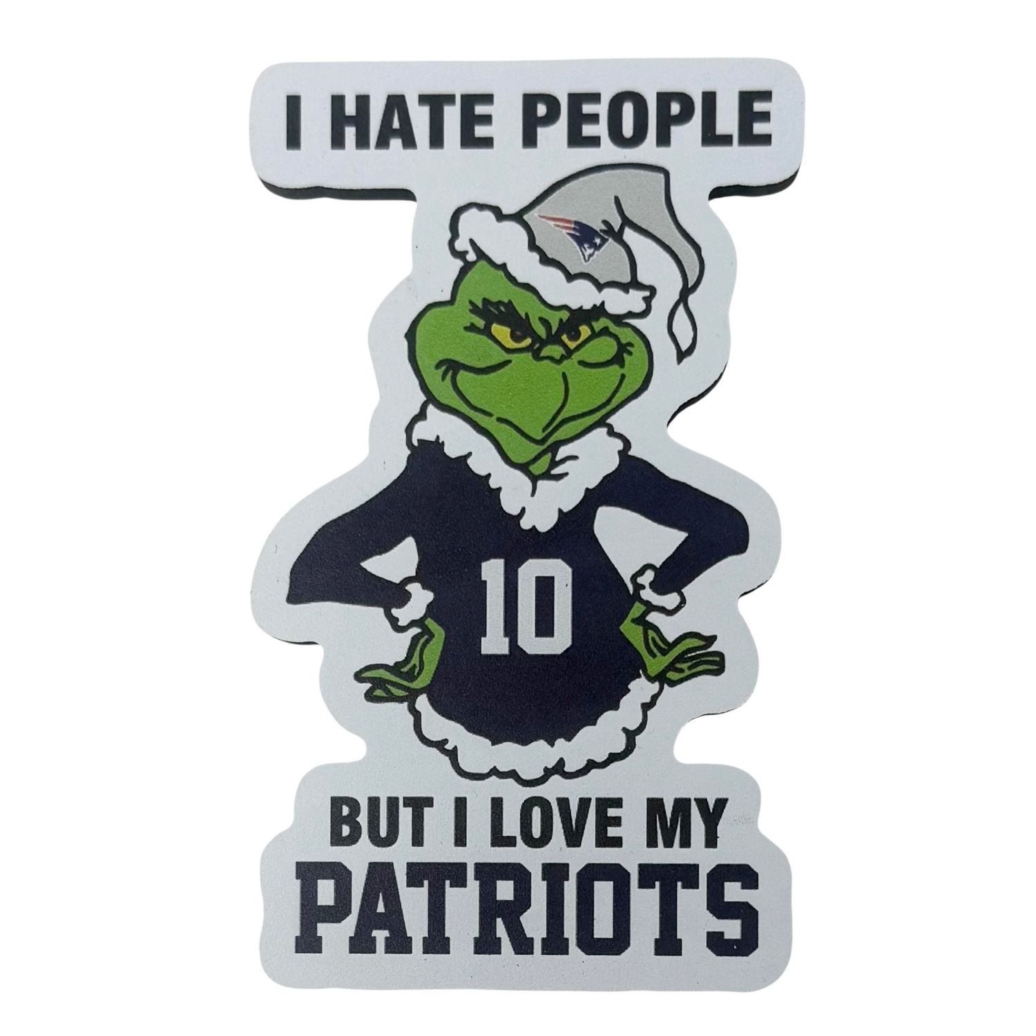 New England Patriots Grinch Christmas Sports Hate People Love Team Magnet