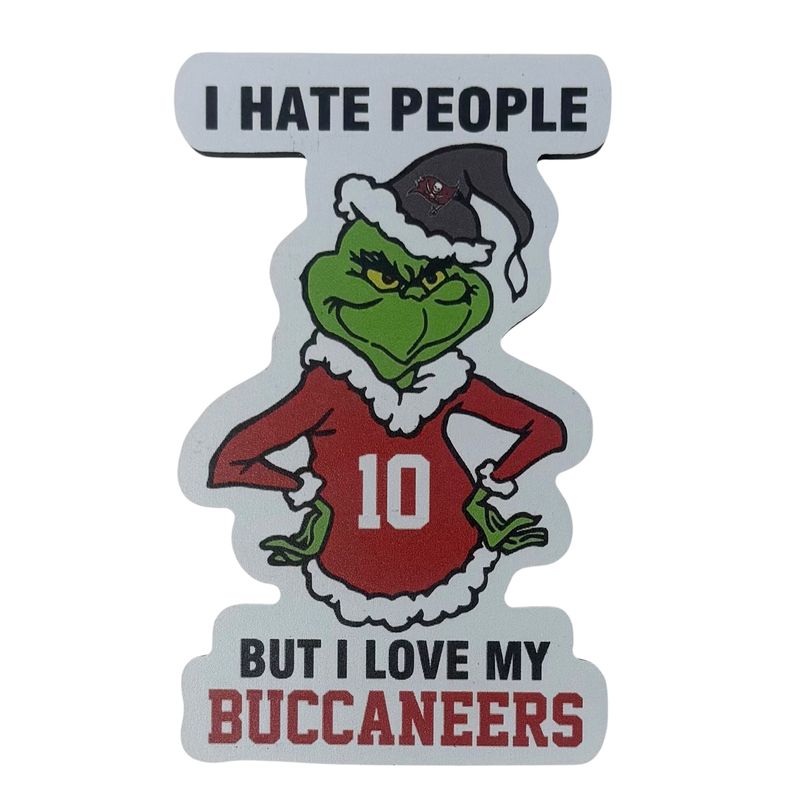 Tampa Bay Buccaneers Grinch Christmas Sports Hate People Love Team Magnet