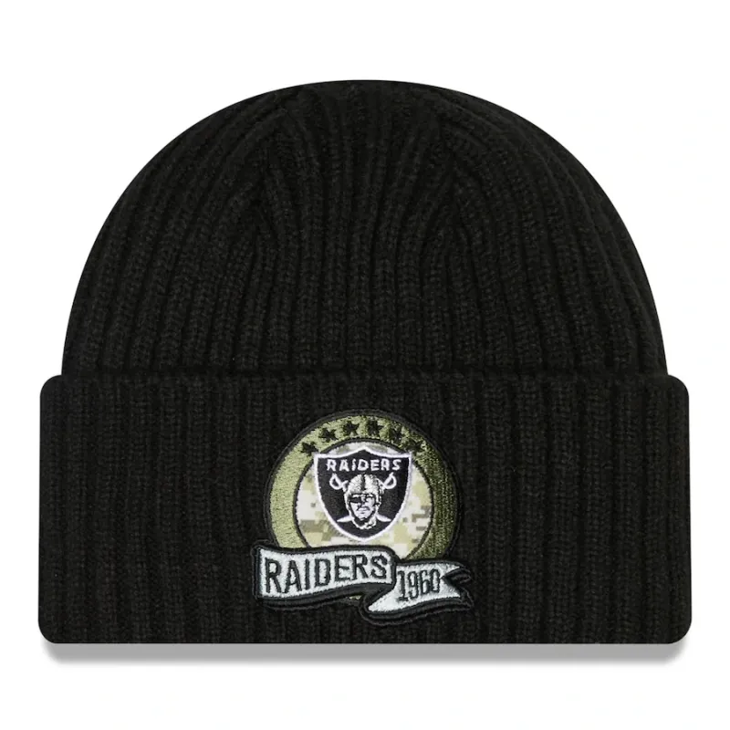 Las Vegas Raiders Men’s New Era Salute To Service Knit Hat Las Vegas Raiders Men’s New Era Salute To Service Knit Hat