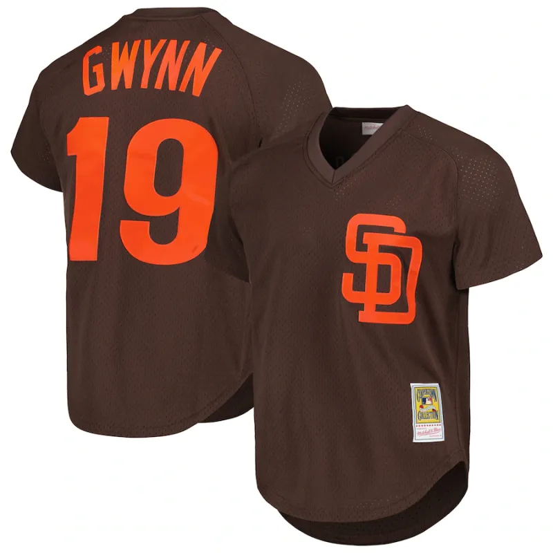 San Diego Padres Tony Gwynn 1985 Men's Brown Mitchell & Ness Mesh Jersey
