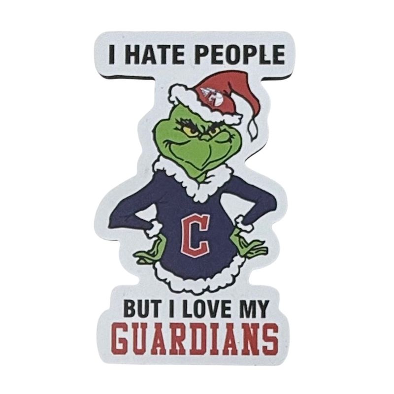 Cleveland Guardians Grinch Christmas Sports Hate People Love Team Magnet