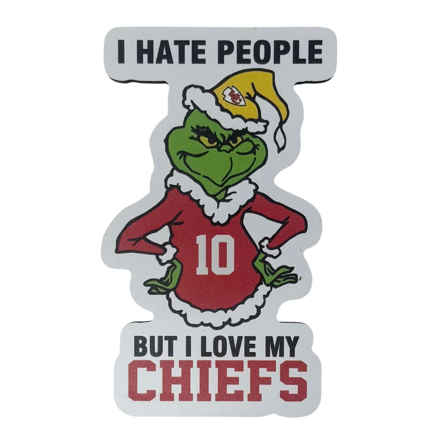 Kansas City Chiefs Grinch Christmas Sports Hate People Love Team Magnet
