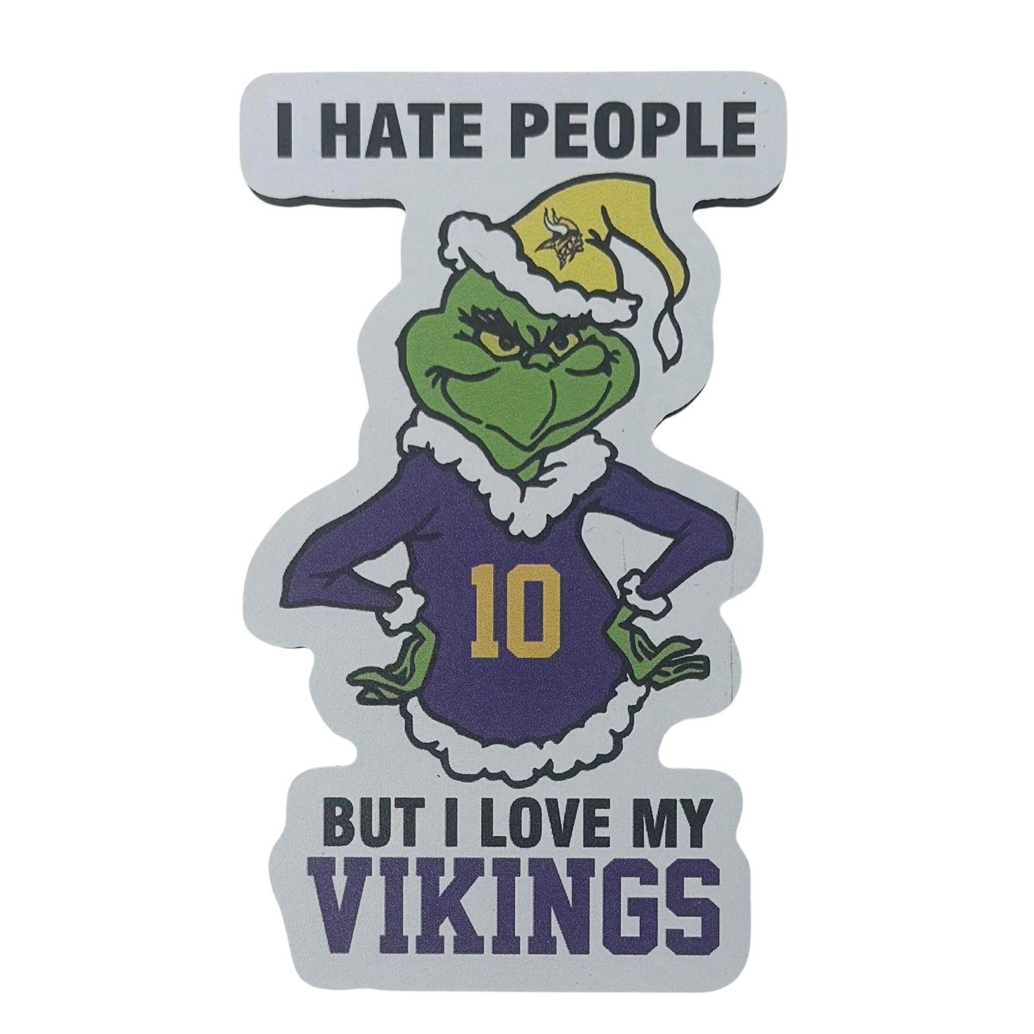 Minnesota Vikings Grinch Christmas Sports Hate People Love Team Magnet