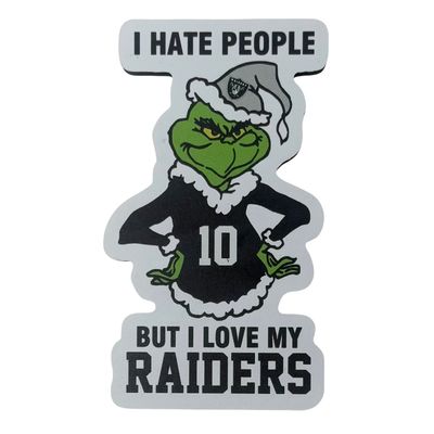 Las Vegas Raiders Grinch Christmas Sports Hate People Love Team Magnet Las Vegas Raiders Grinch Christmas Sports Hate People Love Team Magnet