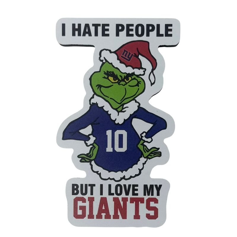 New York Giants Grinch Christmas Sports Hate People Love Team Magnet