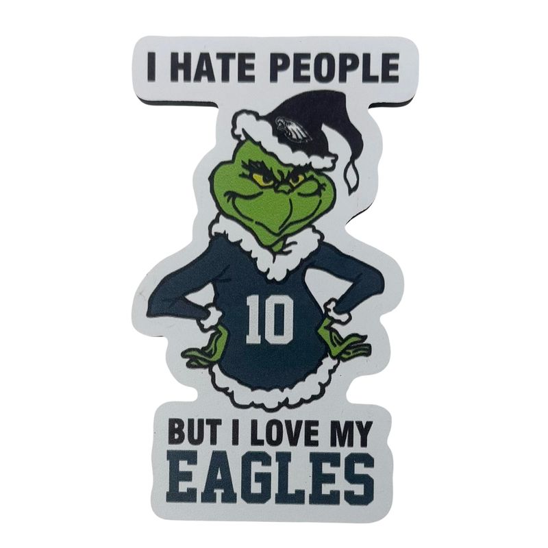 Philadelphia Eagles Grinch Christmas Sports Hate People Love Team Magnet Philadelphia Eagles Grinch Christmas Sports Hate People Love Team Magnet