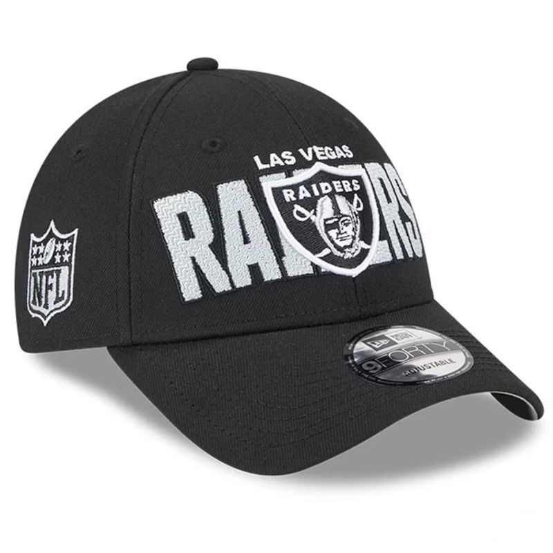 Las Vegas Raiders Youth New Era Black NFL Draft 9FORTY Adjustable Hat
