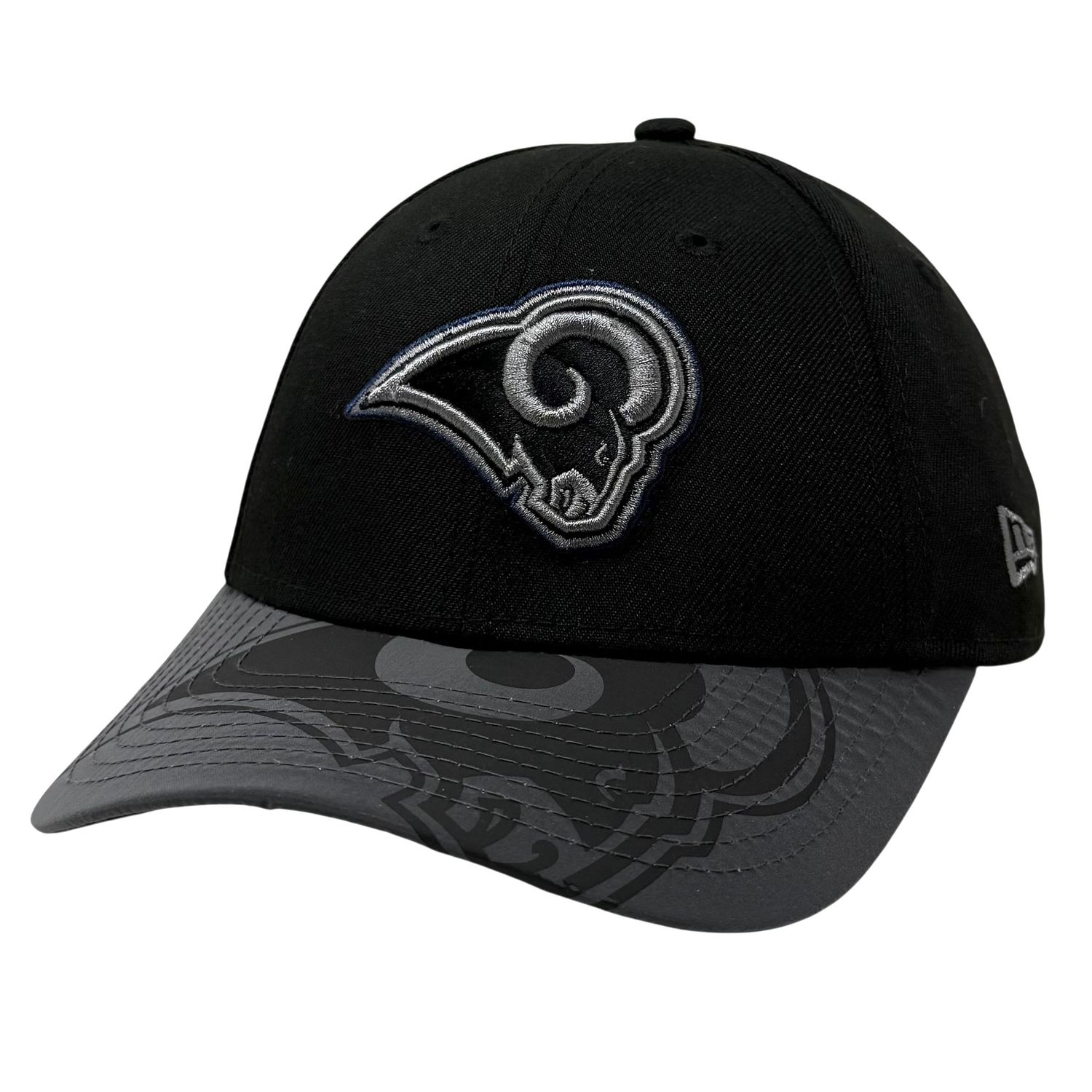 Los Angeles Rams Youth Black Reflective New Era 9Forty Adjustable Hat