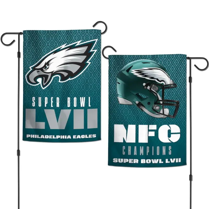 Philadelphia Eagles NFC Champions Super Bowl LVII 12.5 Philadelphia Eagles NFC Champions Super Bowl LVII 12.5" x 18" Premium 2-Sided Garden Flag