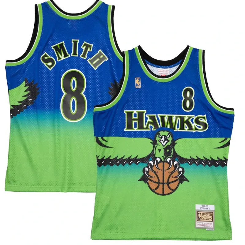 Atlanta Hawks Steve Smith 96-97 Men's Blue Green Mitchell & Ness Reload Swingman Jersey Atlanta Hawks Steve Smith 96-97 Men's Blue Green Mitchell & Ness Reload Swingman Jersey
