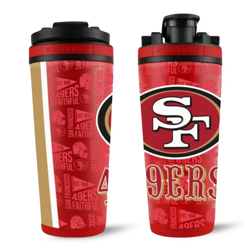 San Francisco 49ers 26oz 4D Stainless Steel Ice Shaker Bottle San Francisco 49ers 26oz 4D Stainless Steel Ice Shaker Bottle