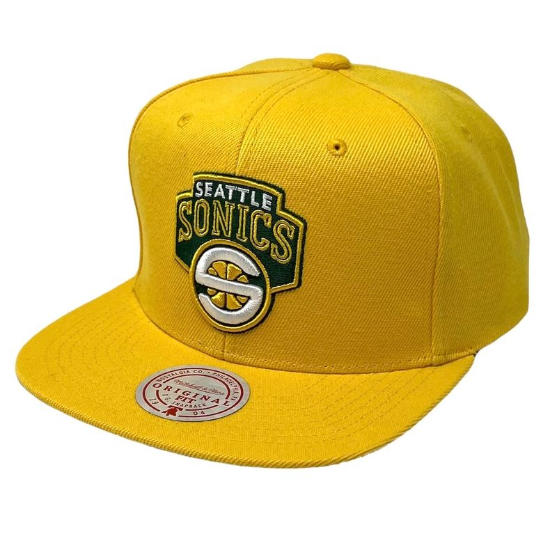 Seattle SuperSonics Men’s Yellow Mitchell & Ness NBA Core Snapback Hat Seattle SuperSonics Men’s Yellow Mitchell & Ness NBA Core Snapback Hat