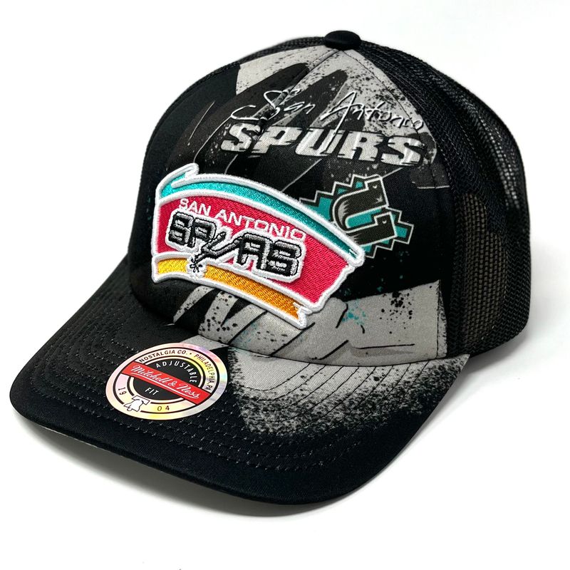 San Antonio Spurs Men’s Mitchell & Ness NBA Hyper Trucker Snapback Hat San Antonio Spurs Men’s Mitchell & Ness NBA Hyper Trucker Snapback Hat