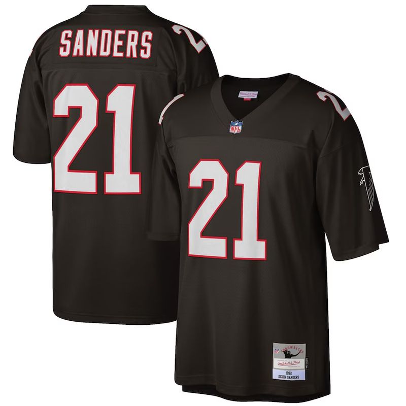 Atlanta Falcons Deion Sanders 1992 Black Mitchell & Ness Men's Legacy Jersey
