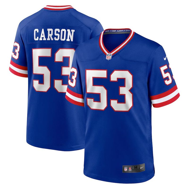 New York Giants Harry Carson 1986 Blue Mitchell & Ness Men's Legacy Jersey New York Giants Harry Carson 1986 Blue Mitchell & Ness Men's Legacy Jersey