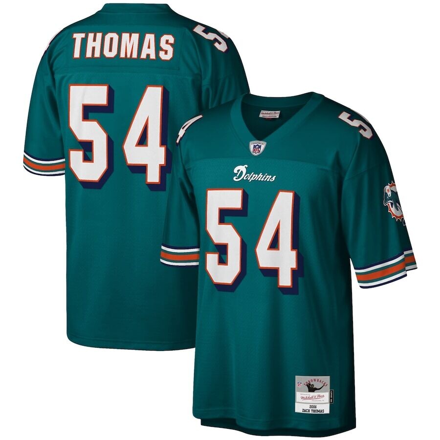 Miami Dolphins Zach Thomas 2004 Aqua Mitchell & Ness Men's Legacy Jersey