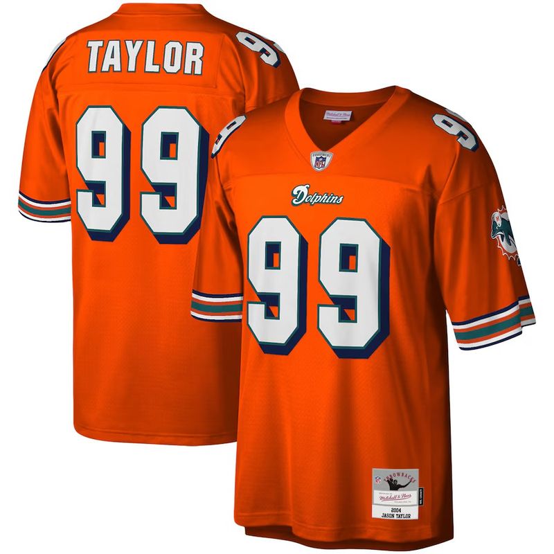 Miami Dolphins Jason Taylor 2004 Orange Mitchell & Ness Men's Legacy Jersey Miami Dolphins Jason Taylor 2004 Orange Mitchell & Ness Men's Legacy Jersey