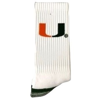 Miami Hurricanes Men’s White Strideline Socks