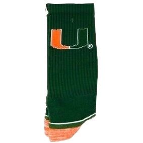 Miami Hurricanes Men’s Green Strideline Socks Miami Hurricanes Men’s Green Strideline Socks