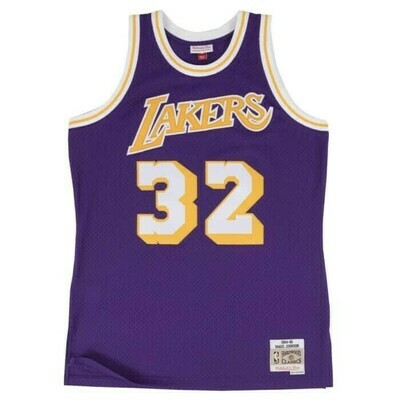 Los Angeles Lakers Magic Johnson 1984-85 Men's Purple Mitchell & Ness Swingman Jersey