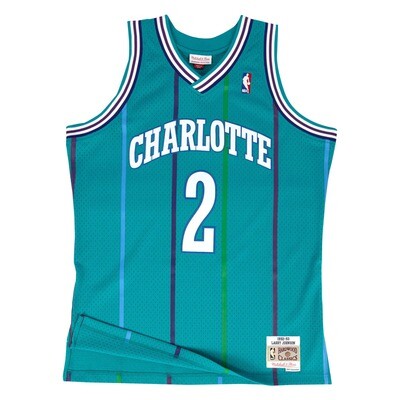 Charlotte Hornets Larry Johnson 1992-93 Men's Teal Mitchell & Ness Swingman Jersey