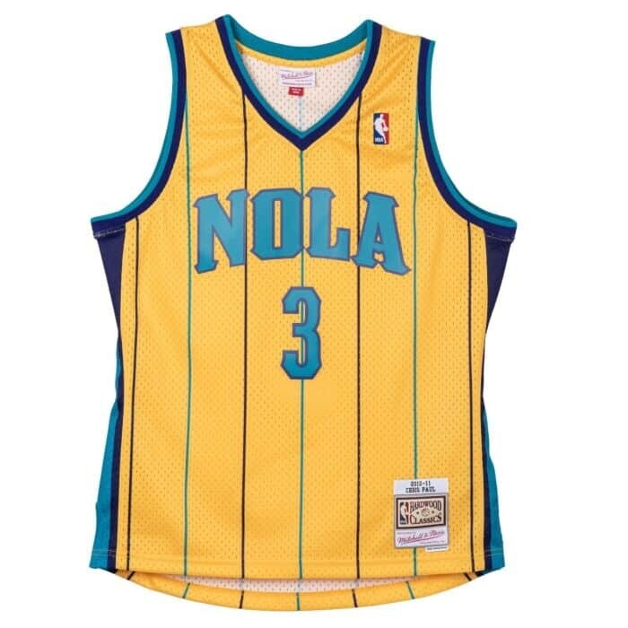 New Orleans Hornets Chris Paul 2010-11 Men's Yellow Mitchell & Ness Swingman Jersey New Orleans Hornets Chris Paul 2010-11 Men's Yellow Mitchell & Ness Swingman Jersey
