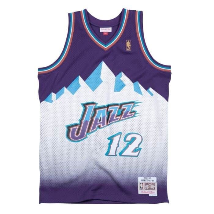Utah Jazz John Stockton 1996-97 Men's Purple Mitchell & Ness Swingman Jersey