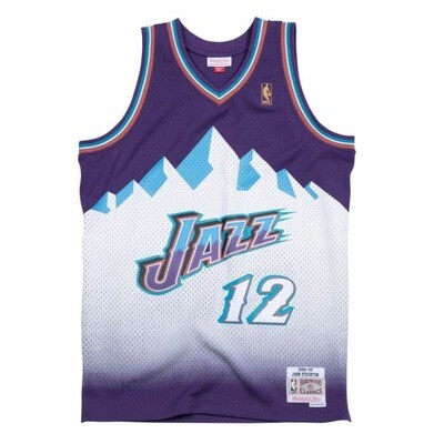 Utah Jazz John Stockton 1996-97 Men's Purple Mitchell & Ness Swingman Jersey