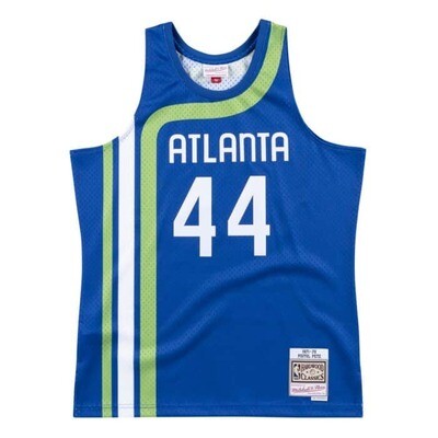 Atlanta Hawks Pistol Pete Maravich 1971-72 Men's Blue Mitchell & Ness Swingman Jersey