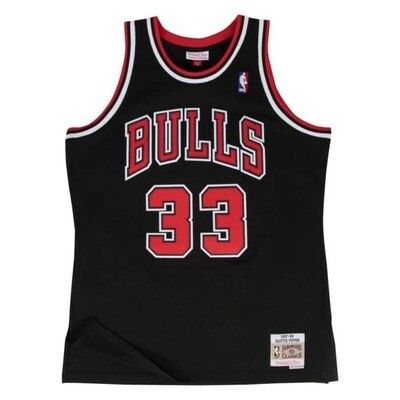 Chicago Bulls Scottie Pippen 1997-98 Men's Black Mitchell & Ness Swingman Jersey Chicago Bulls Scottie Pippen 1997-98 Men's Black Mitchell & Ness Swingman Jersey