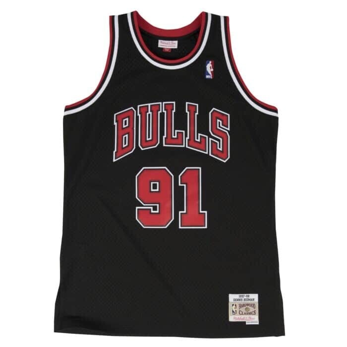 Chicago Bulls Dennis Rodman 1997-98 Men's Black Mitchell & Ness Swingman Jersey