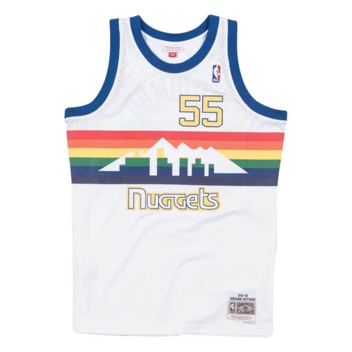 Denver Nuggets Dikembe Mutombo 1991-92 Men's White Mitchell & Ness Swingman Jersey