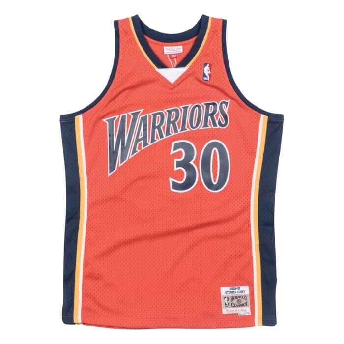 Golden State Warriors Steph Curry 2009-10 Men's Orange Mitchell & Ness Swingman Jersey