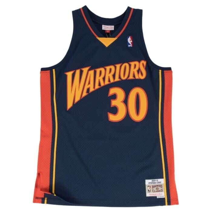 Golden State Warriors Steph Curry 2009-10 Men's Navy Mitchell & Ness Swingman Jersey