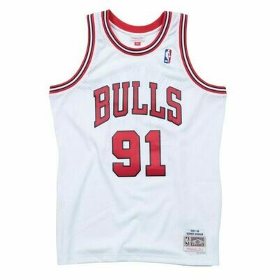 Chicago Bulls Dennis Rodman 1997-98 Men's White Mitchell & Ness Swingman Jersey
