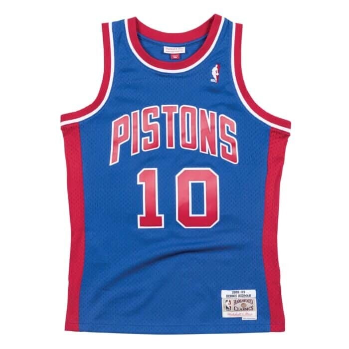 Detroit Pistons Dennis Rodman 1988-89 Men's Blue Mitchell & Ness Swingman Jersey