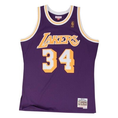 Los Angeles Lakers Shaquille O'Neal 1996-97 Men's Purple Mitchell & Ness Swingman Jersey