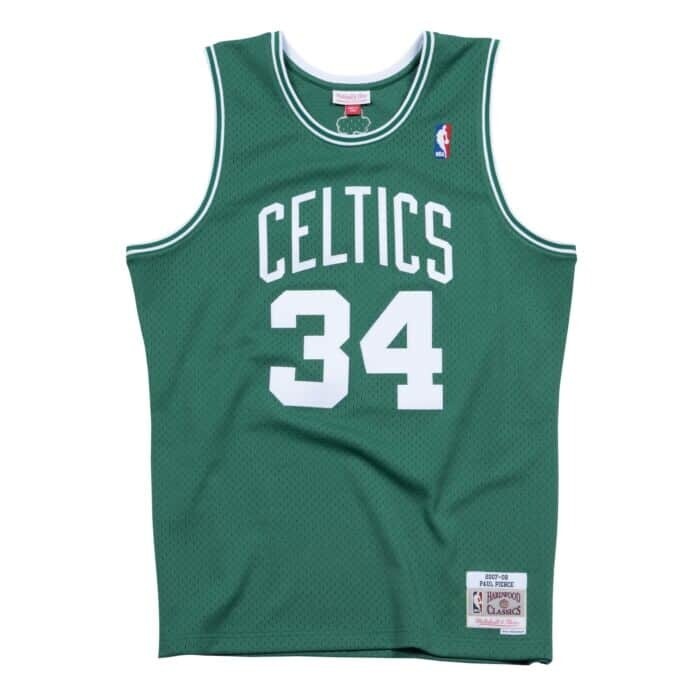 Boston Celtics Paul Pierce 2007-08 Men's Green Mitchell & Ness Swingman Jersey