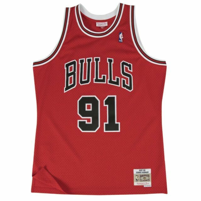 Chicago Bulls Dennis Rodman 1997-98 Men's Red Mitchell & Ness Swingman Jersey