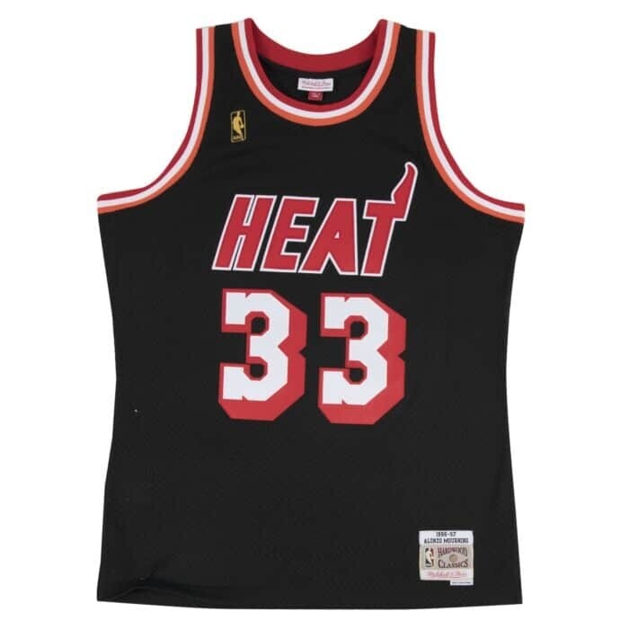 Miami Heat Alonzo Mourning 1996-97 Men's Black Mitchell & Ness Swingman Jersey